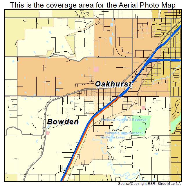 Oakhurst, OK location map 