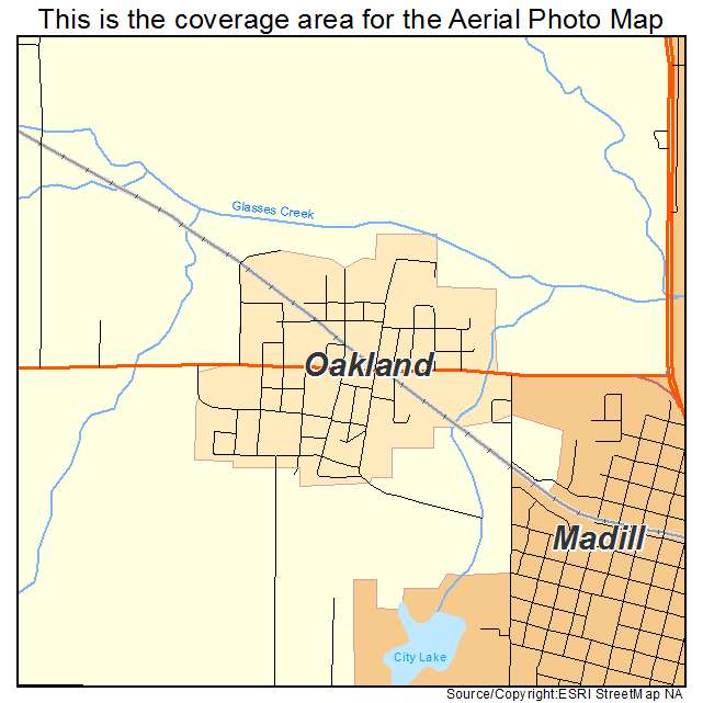 Oakland, OK location map 