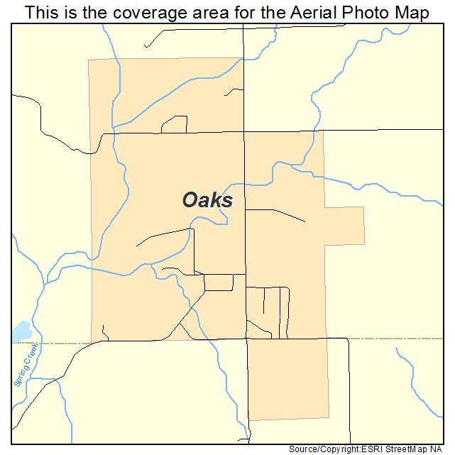 Oaks, OK location map 