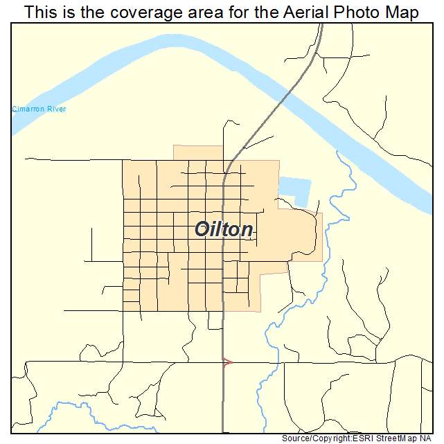 Oilton, OK location map 