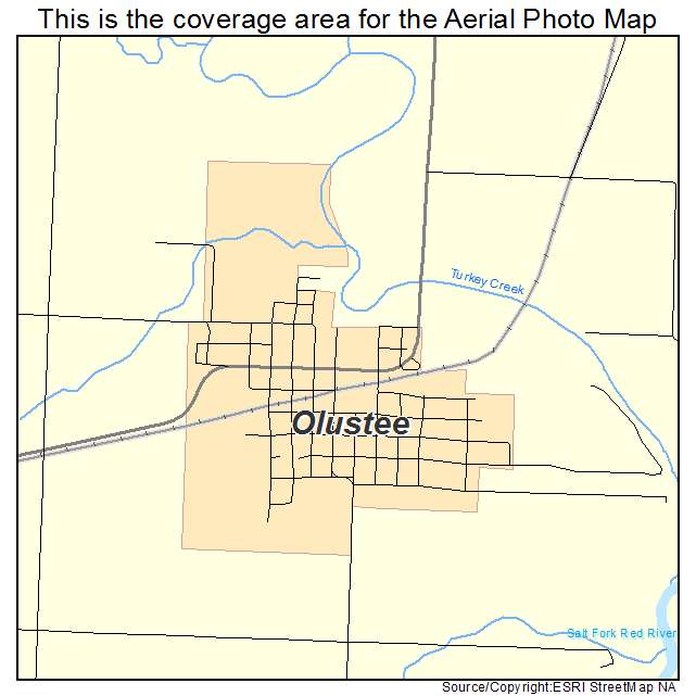 Olustee, OK location map 