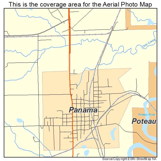 Panama, OK location map 