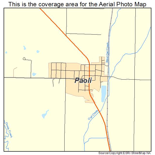 Paoli, OK location map 