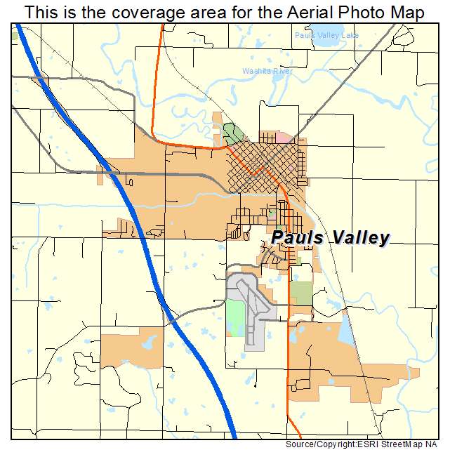 Pauls Valley, OK location map 