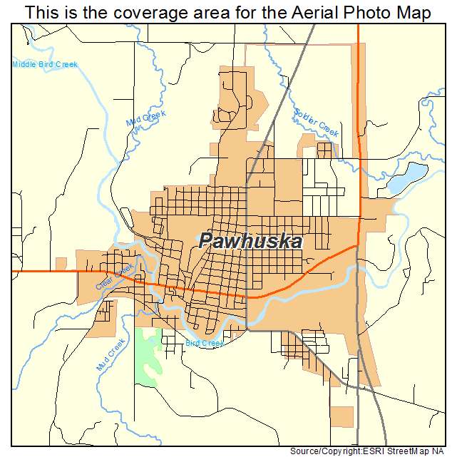 Pawhuska, OK location map 