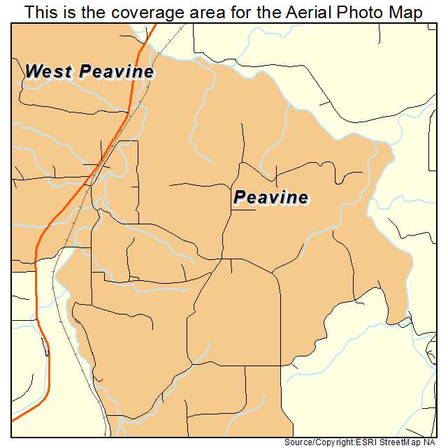 Peavine, OK location map 
