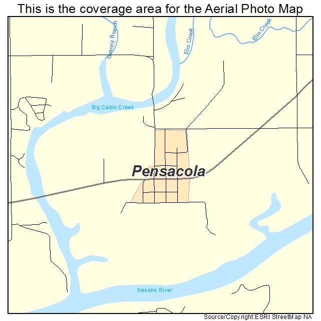 Pensacola, OK location map 