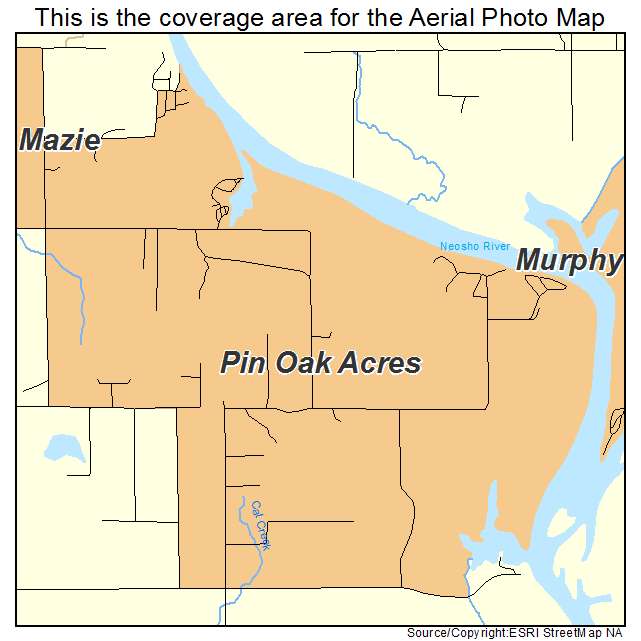 Pin Oak Acres, OK location map 
