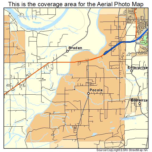 Pocola, OK location map 