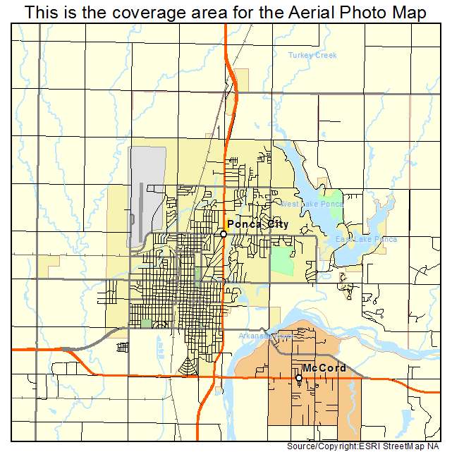 Ponca City, OK location map 