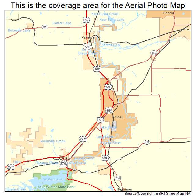 Poteau, OK location map 