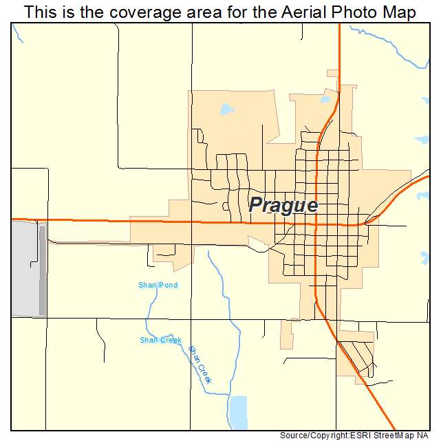 Prague, OK location map 