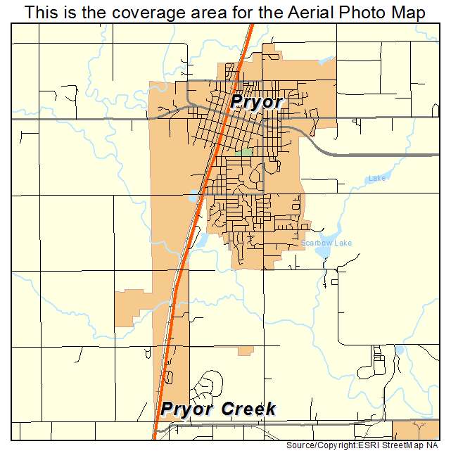 Pryor Creek, OK location map 