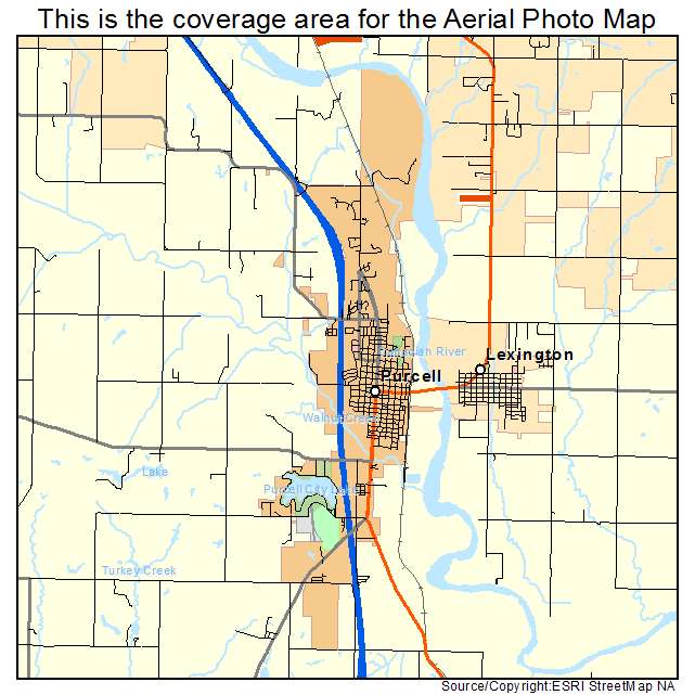 Purcell, OK location map 