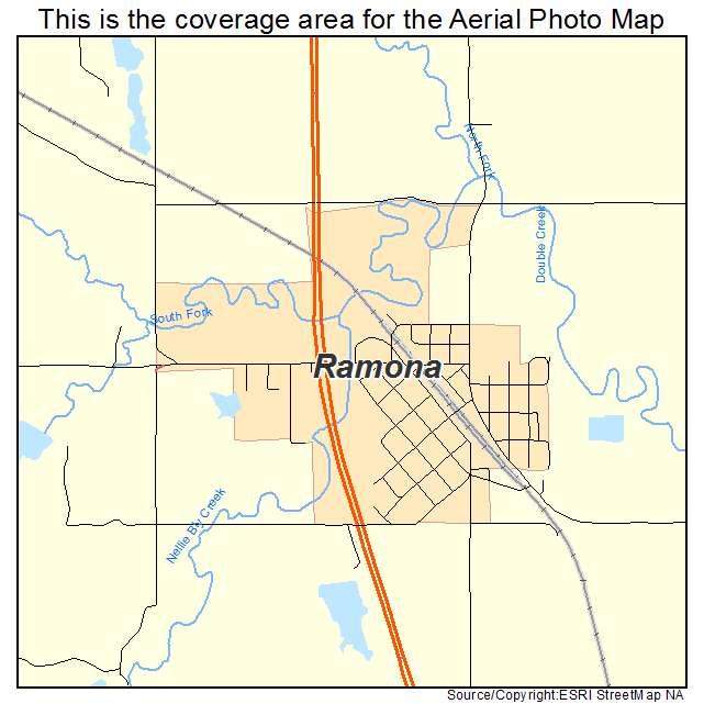 Ramona, OK location map 