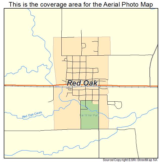 Red Oak, OK location map 