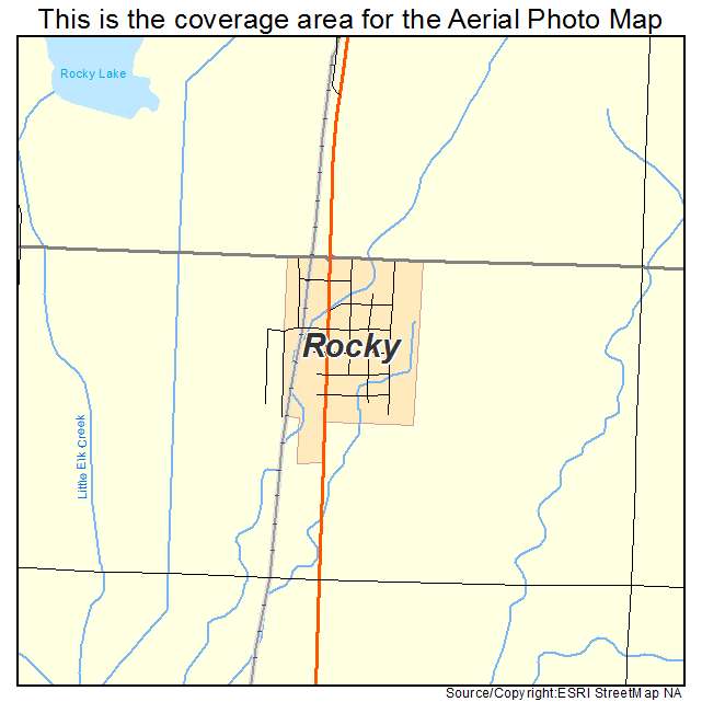Rocky, OK location map 