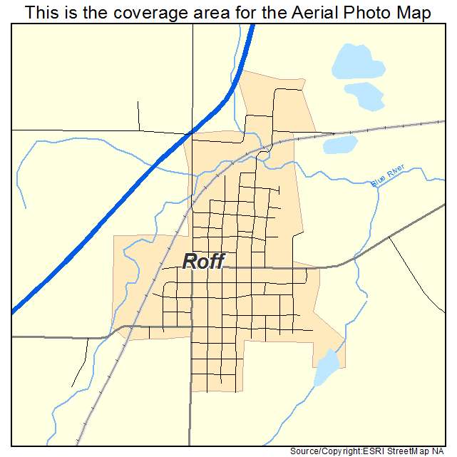 Roff, OK location map 