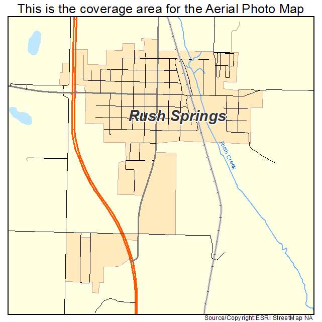 Rush Springs, OK location map 