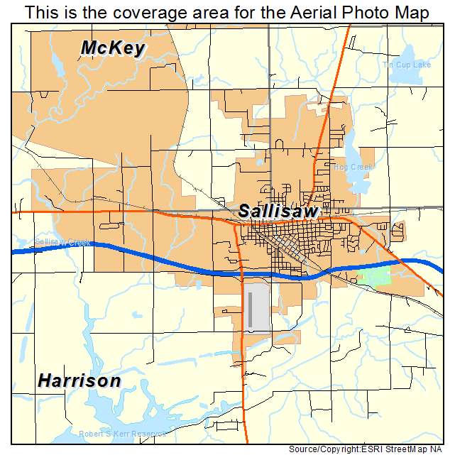 Sallisaw, OK location map 