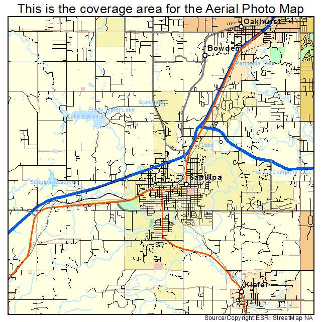 Sapulpa, OK location map 