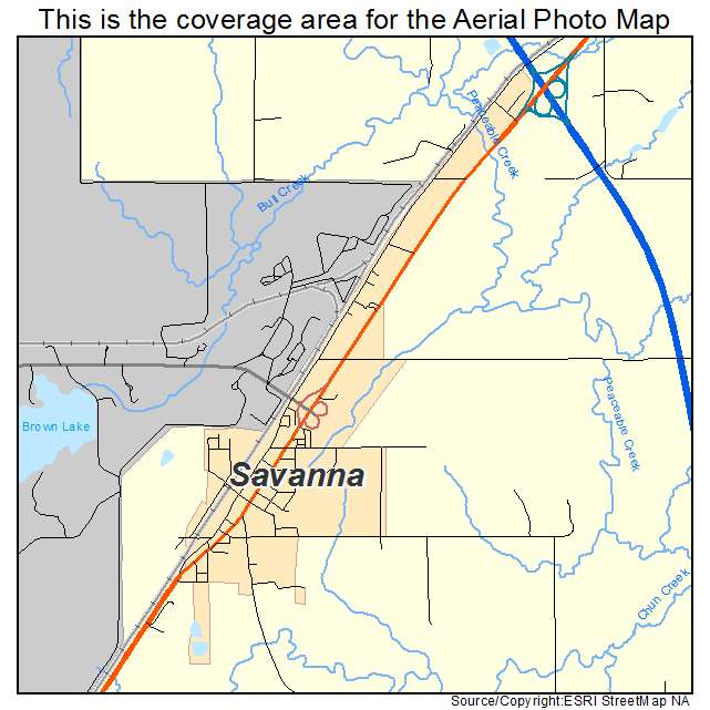 Savanna, OK location map 