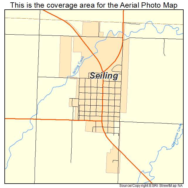 Seiling, OK location map 