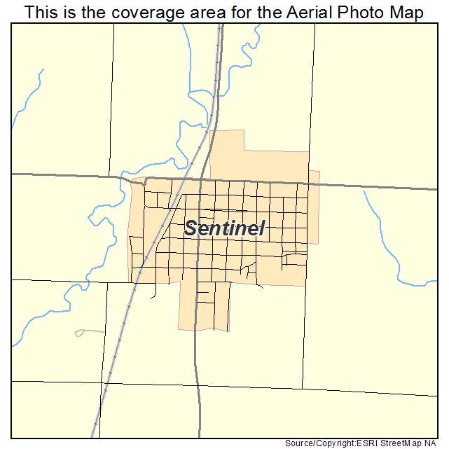 Sentinel, OK location map 