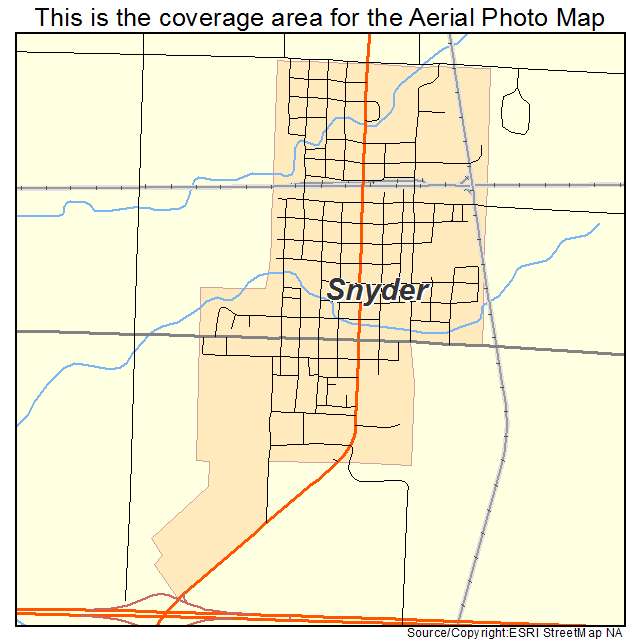 Snyder, OK location map 