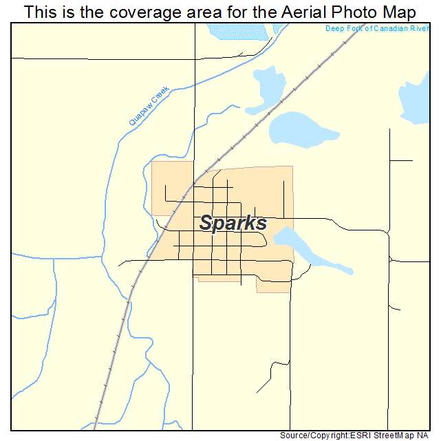 Sparks, OK location map 