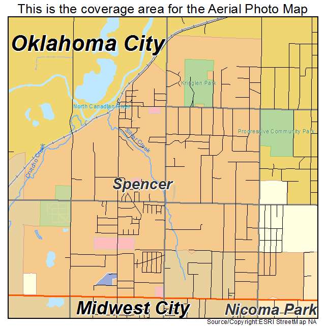 Spencer, OK location map 