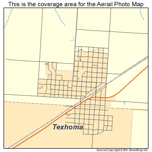 Texhoma, OK location map 