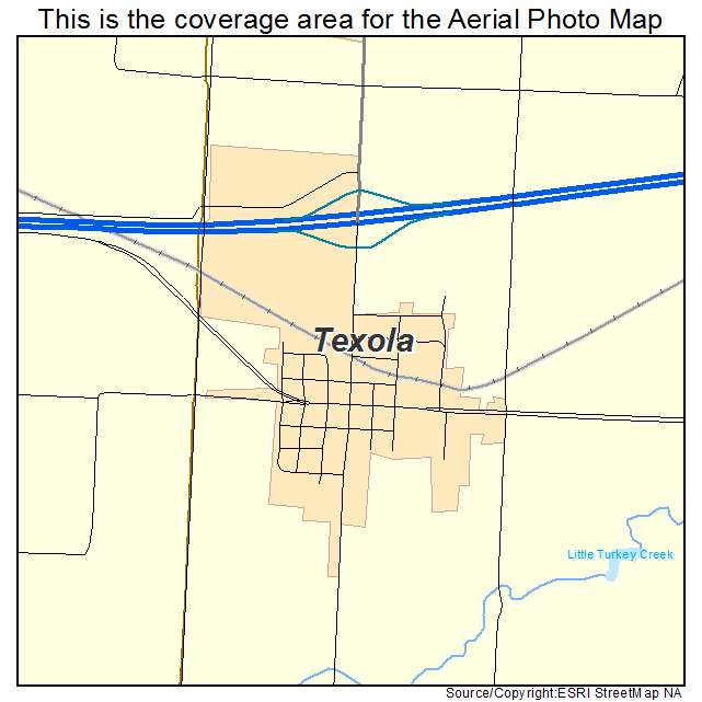 Texola, OK location map 