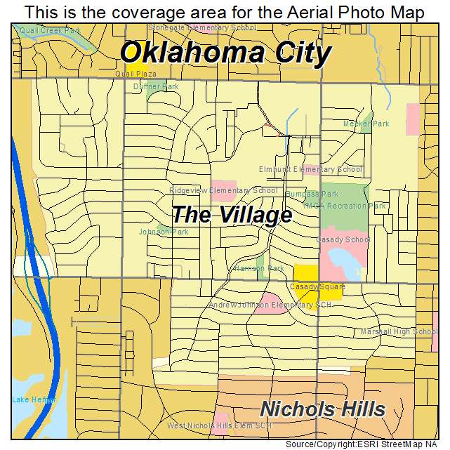 The Village, OK location map 