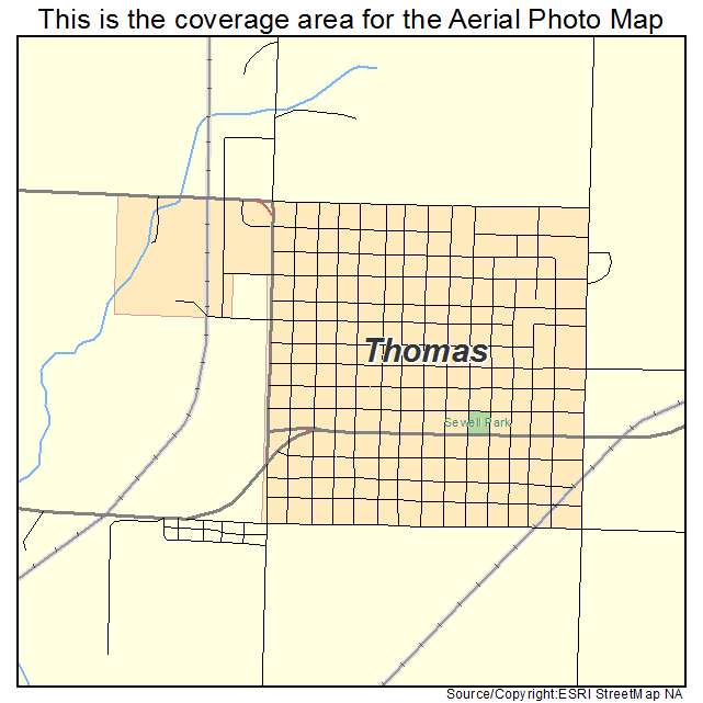 Thomas, OK location map 