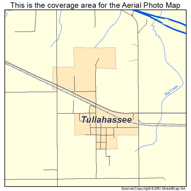Tullahassee, OK location map 