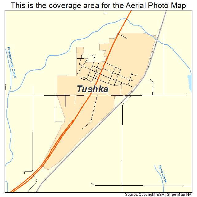 Tushka, OK location map 