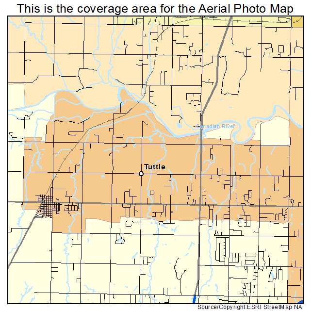 Tuttle, OK location map 