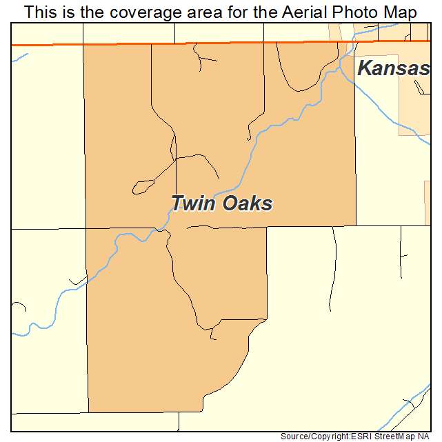 Twin Oaks, OK location map 