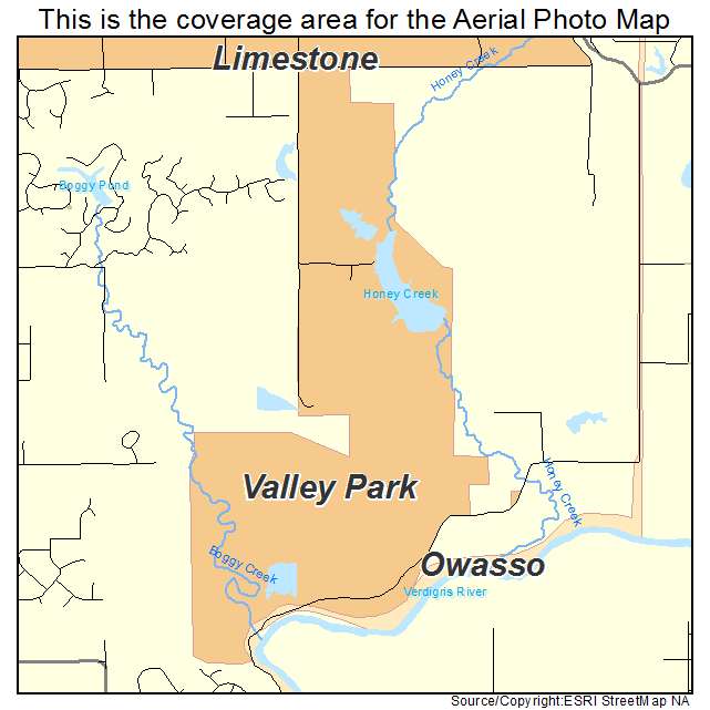 Valley Park, OK location map 