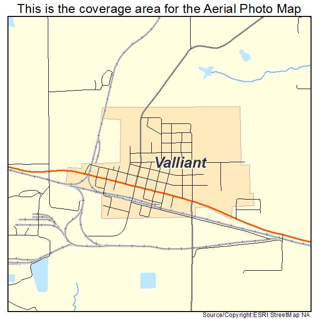 Valliant, OK location map 