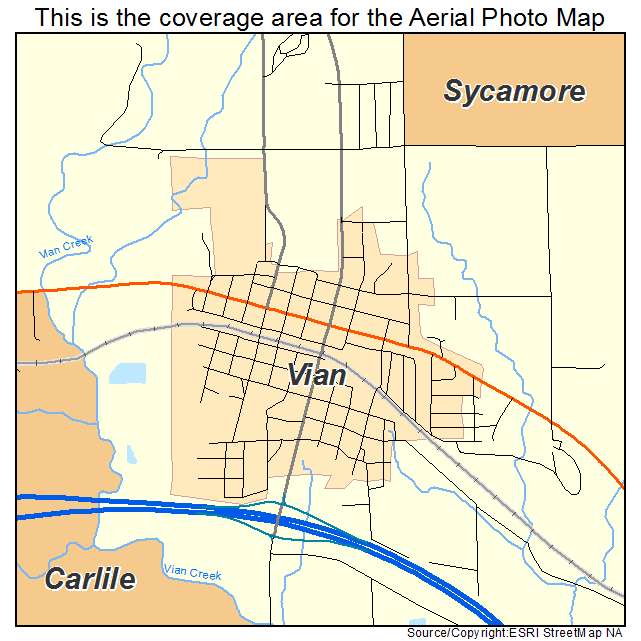 Vian, OK location map 