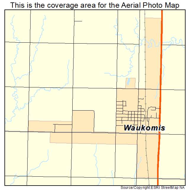 Waukomis, OK location map 