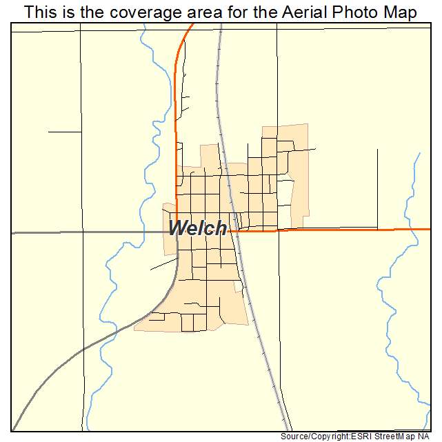 Welch, OK location map 