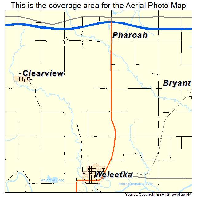 Weleetka, OK location map 