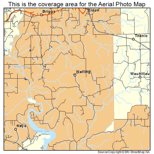 Welling, OK location map 