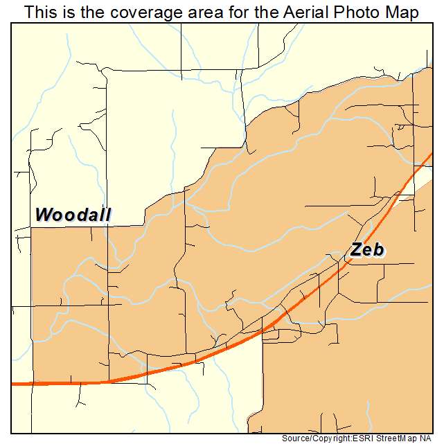 Woodall, OK location map 