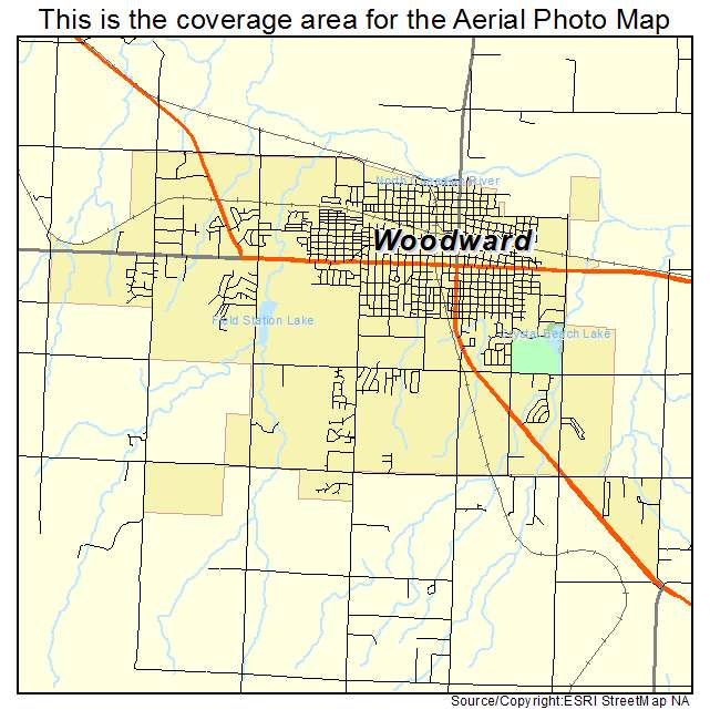 Woodward, OK location map 