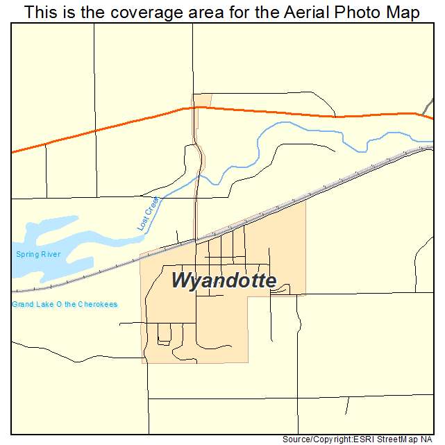 Wyandotte, OK location map 