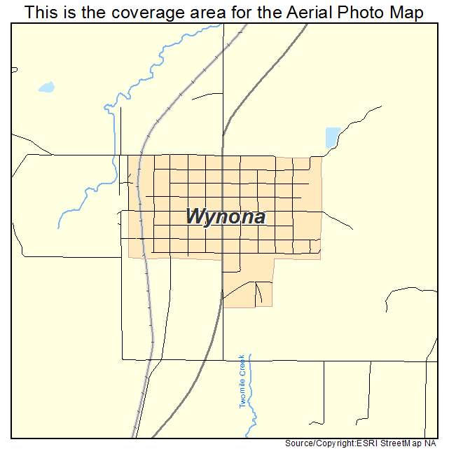 Wynona, OK location map 